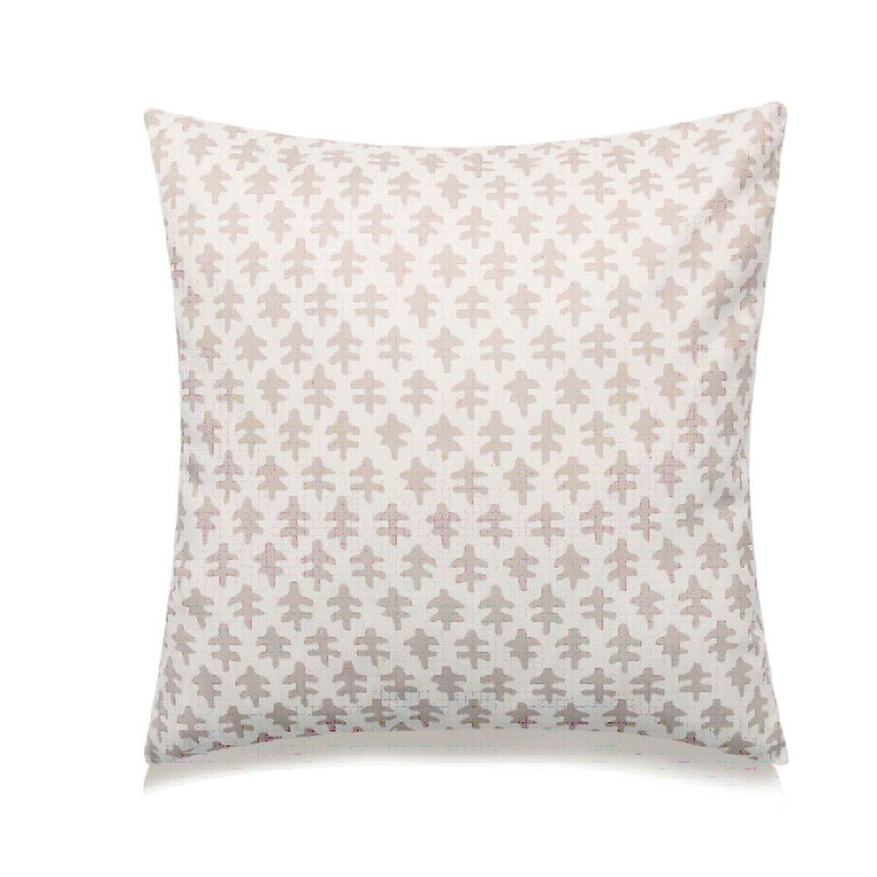 Coussin Michael, Plumes, Beige / Blanc, 20"H x 20"W