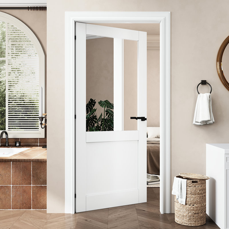 Porte coulissante intérieure semi-réfléchissante pour porte de grange, 36 po x 80 po