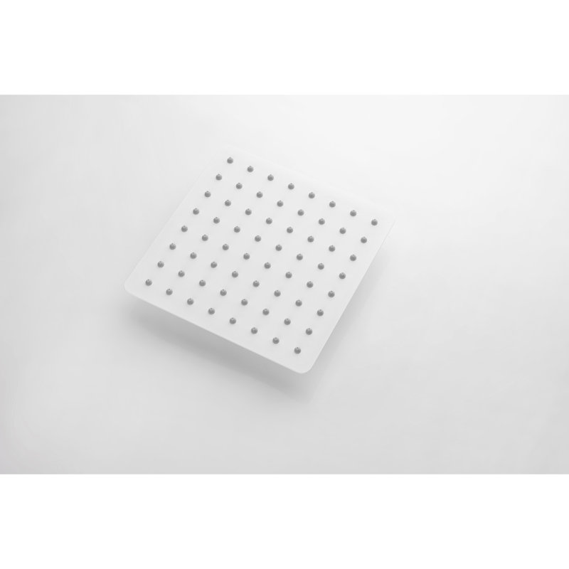 304 Stainless Steel High Waterfall Shower Head - Self Cleaning Nozzles, Bathroom, White, 8X8, 2.4Lb Self-Cleaning Nozzles Steel, Rainfall, 8"X8",