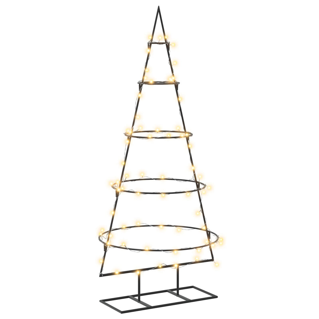 Vidaxl (Black, 125 Cm) Metal Christmas Tree With Stand Gold 90 Cm Powder-Coated Steel - Image 3