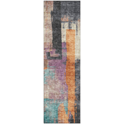 Premium Machine Washable Otte AMF1779 Blocks Rug