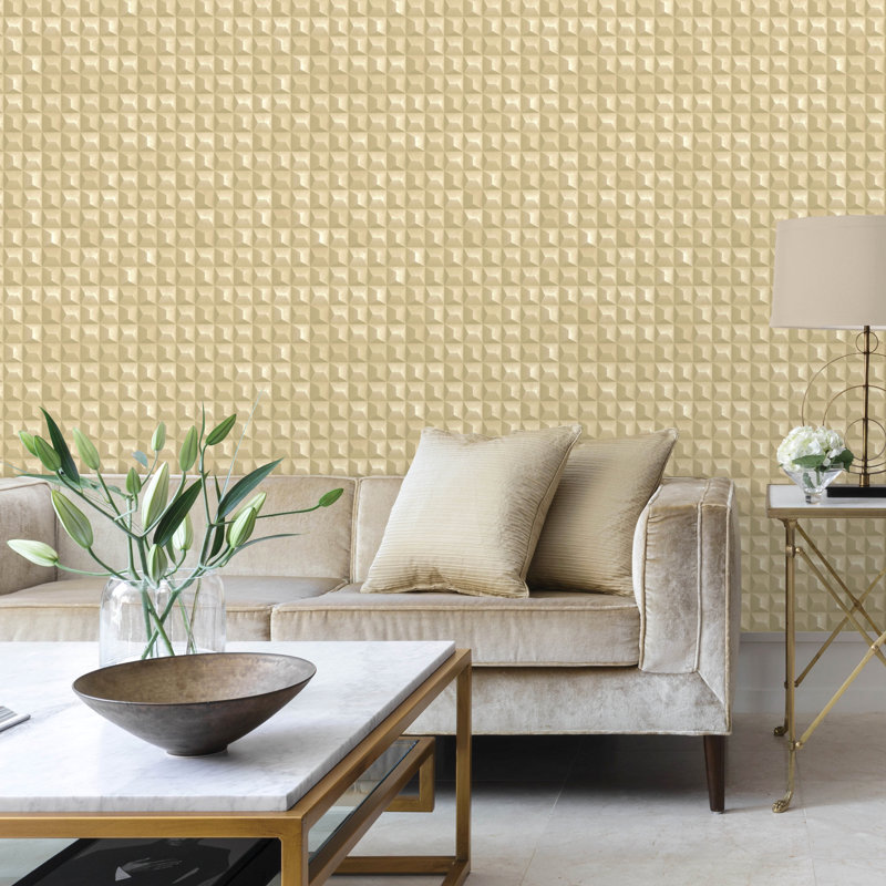 Romero 10m x 53cm Wallpaper Roll, Yellow