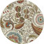Tapis ivoire / moka / vin à motif floral Kasturi-729418457