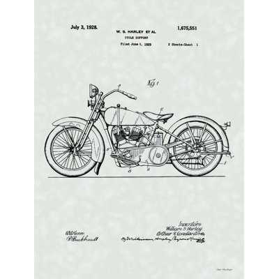 Harley Patent - Wrapped Canvas Print