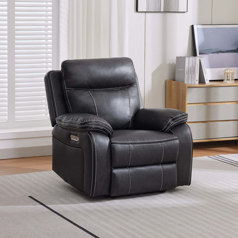 Ryansh 4 Seater Faux Leather Electric Reclining Sofa