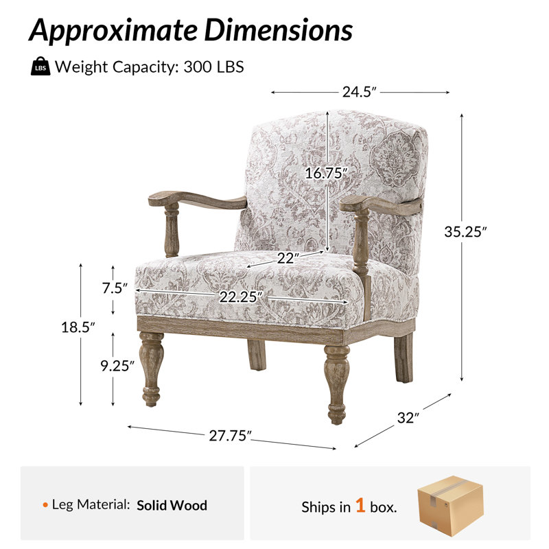 Fauteuil de ferme l 27,75 po Amilio, Beige