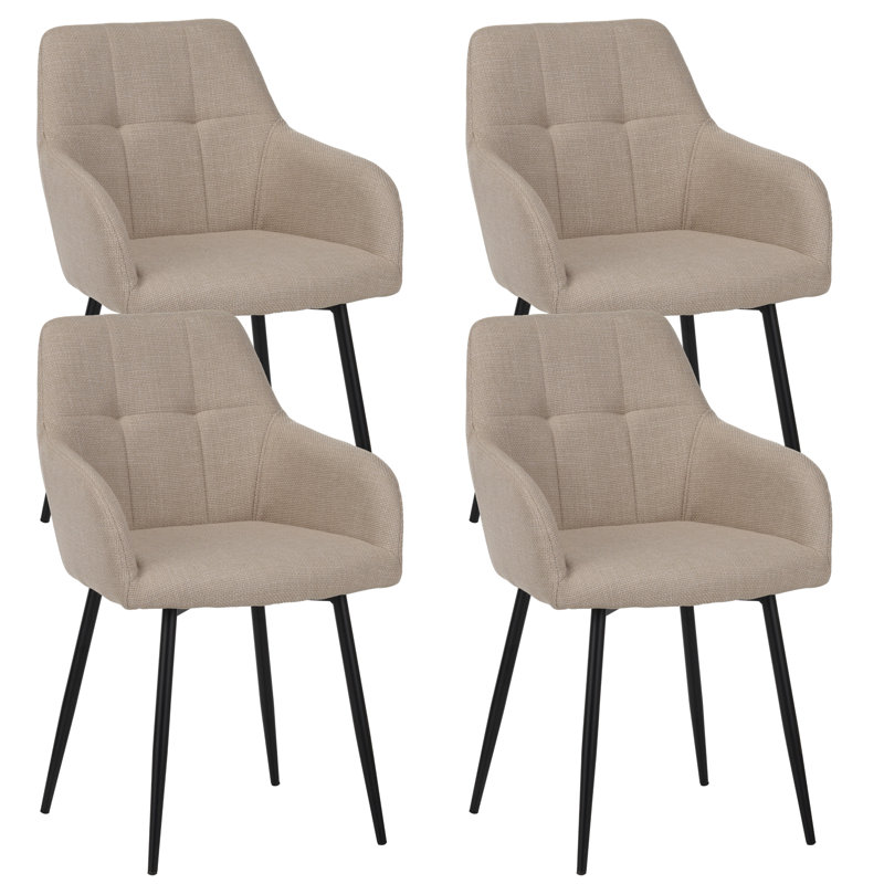 Chaise d'appoint rembourrée en mélange de lin et de coton Kamai, 4