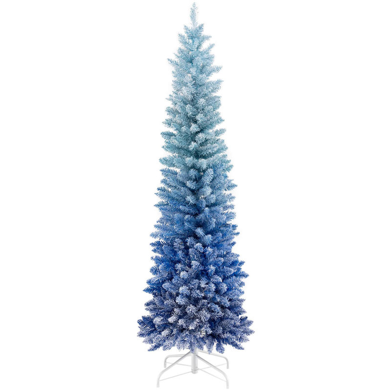 Arbre de Noël bleu givré, 6'