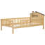 Lit plateforme en bois avec tête de lit en forme de maison-189762603-189762601