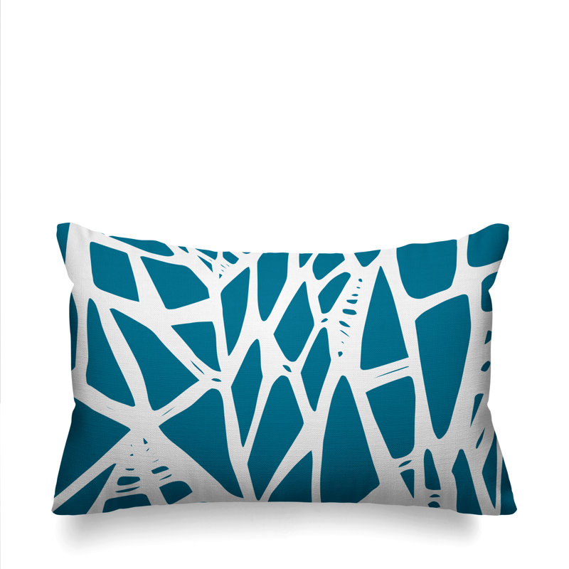 Coussin intérieur / extérieur Rodman Tribal Abstract, Turquoise