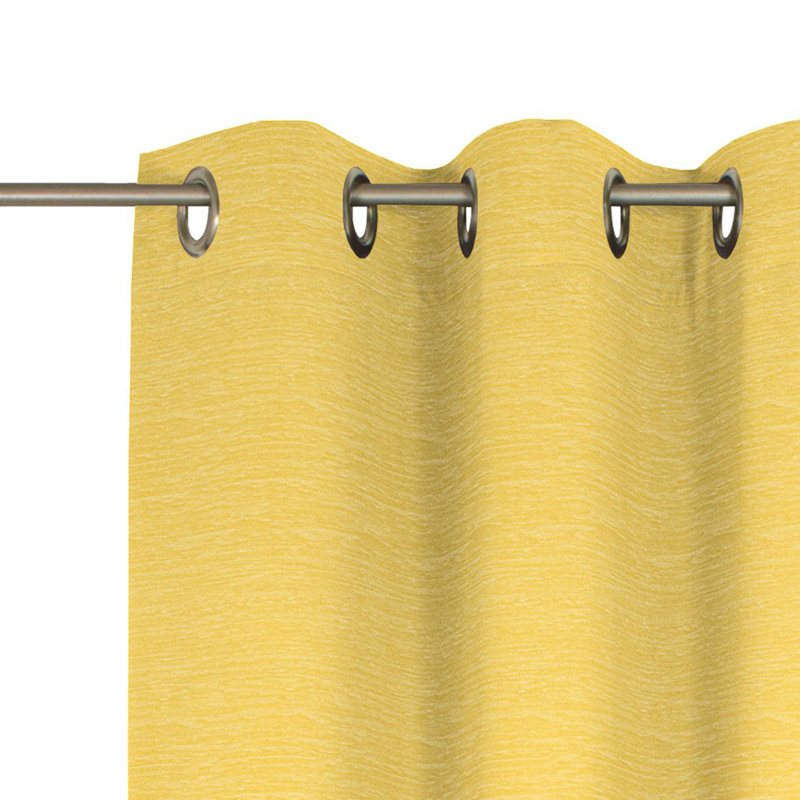Breedlove Eyelet Room Darkening Single Curtain, 270cm Width x 245cm Drop, Yellow
