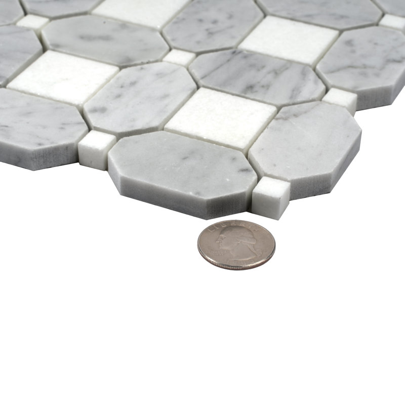 12.2" x 12.2" Mosaic Wall & Floor Tile, White