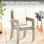Mobilier de patio 5 pièces avec 4 chaises empilables et une table ronde d'extérieur en métal de 40,6 po, pouvant accueillir 4 personnes, idéale pour la détente, trou de parasol réglable de 1,57 po et 1,9 po