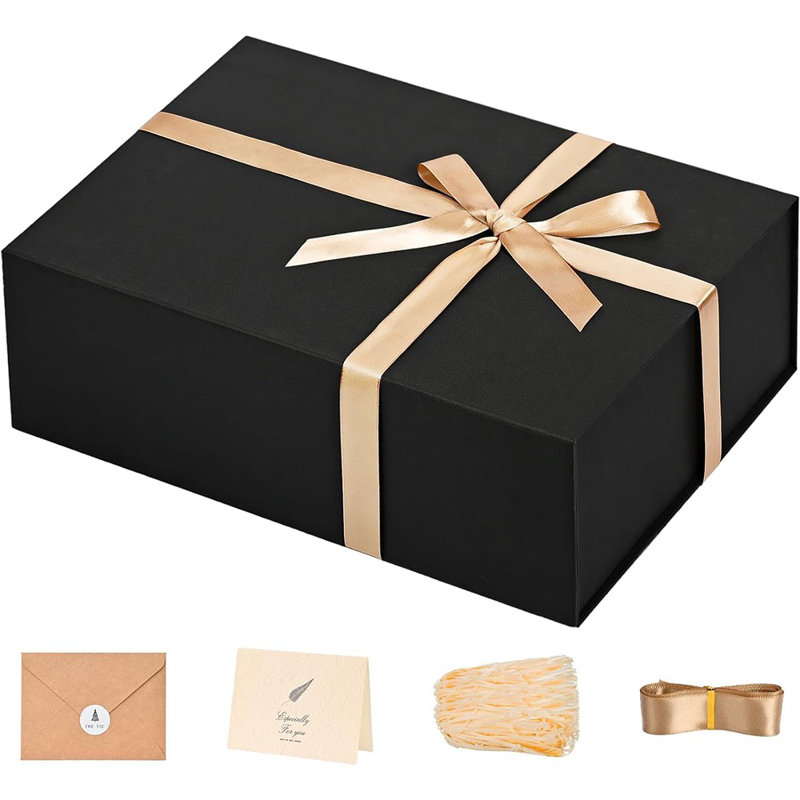 Grande boîte-cadeau noire 13 po x 10 po x 5 po
