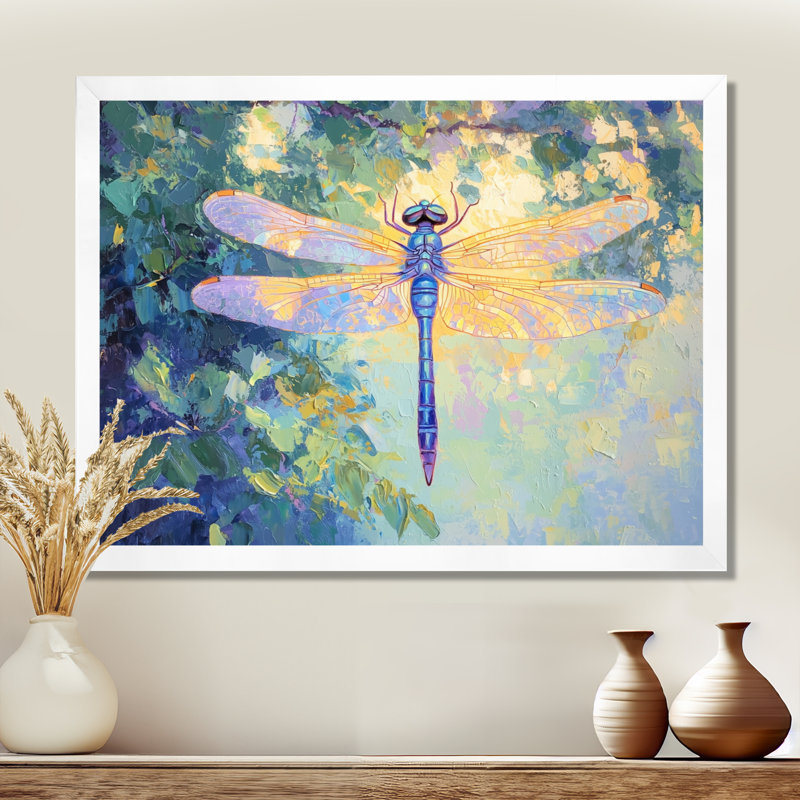 Iridescent Wings Of A Dragonfly I - Libellule, art mural, H 24 po x l 32 po, Blanc