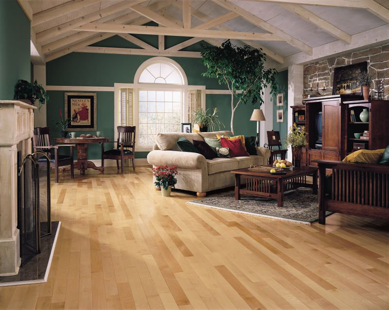 Parquet massif en érable de 3/4 po d'épaisseur x 2 1/4 po de largeur x longueur variable, Naturel