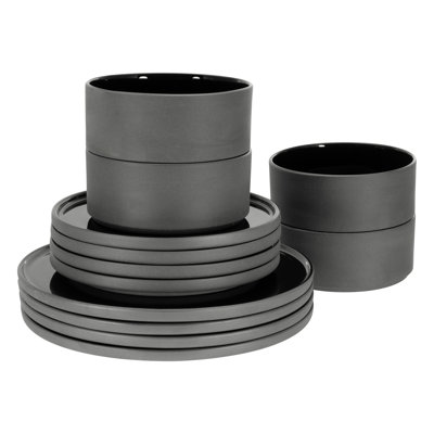 Creatable, Future Black Series, 12-Piece Plate Set