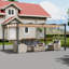 Pergola d'extérieur rétractable avec auvent en aluminium-106897480-106897478