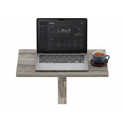  Hermite Wall Mount Folding Table French Oak Space Saving Floating Wall Desk for Study Laundry Room
