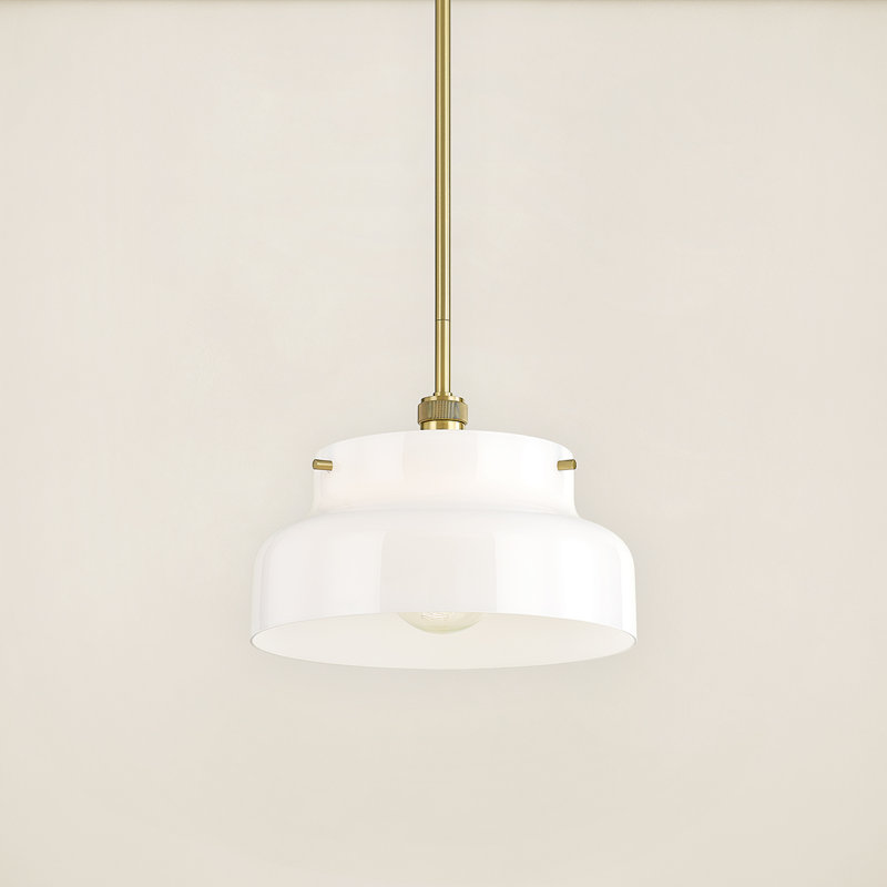 Luminaire suspendu 1 lumière Luella, Laiton vieilli, H 9,75 po x l 15 po x P 15 po