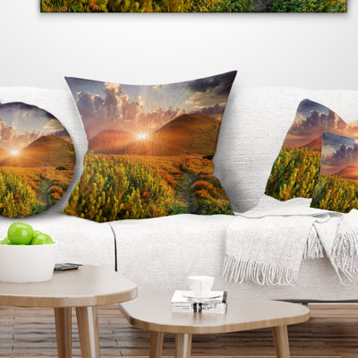 Colorful Fall Landscape in Mountains - Landscape Printed Pillow