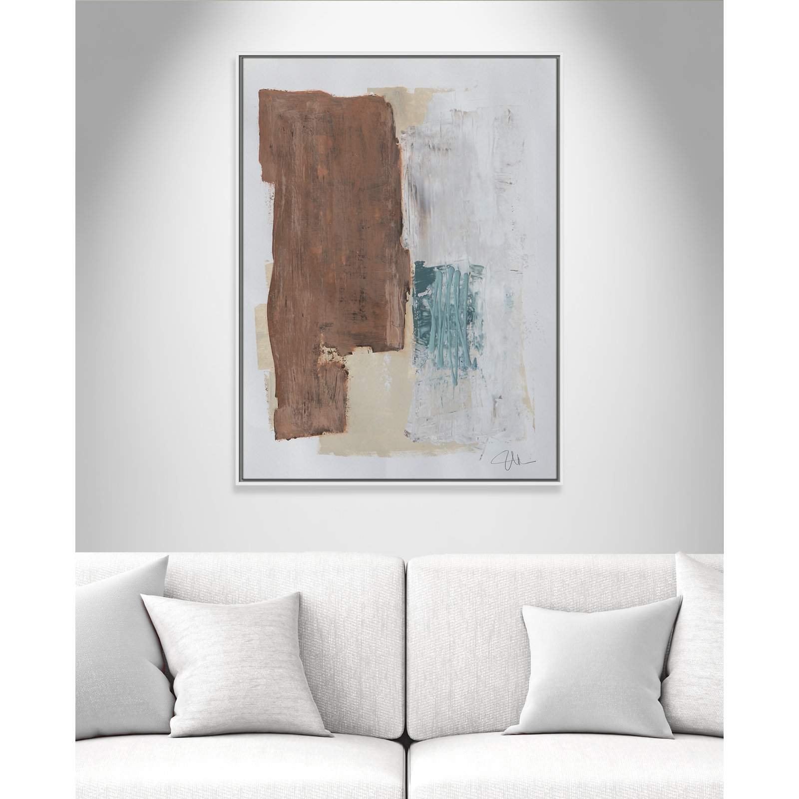 Together We Work I by Filippo Ioco, 41.5'' H x 31.5'' W x 2'' D, White Framed