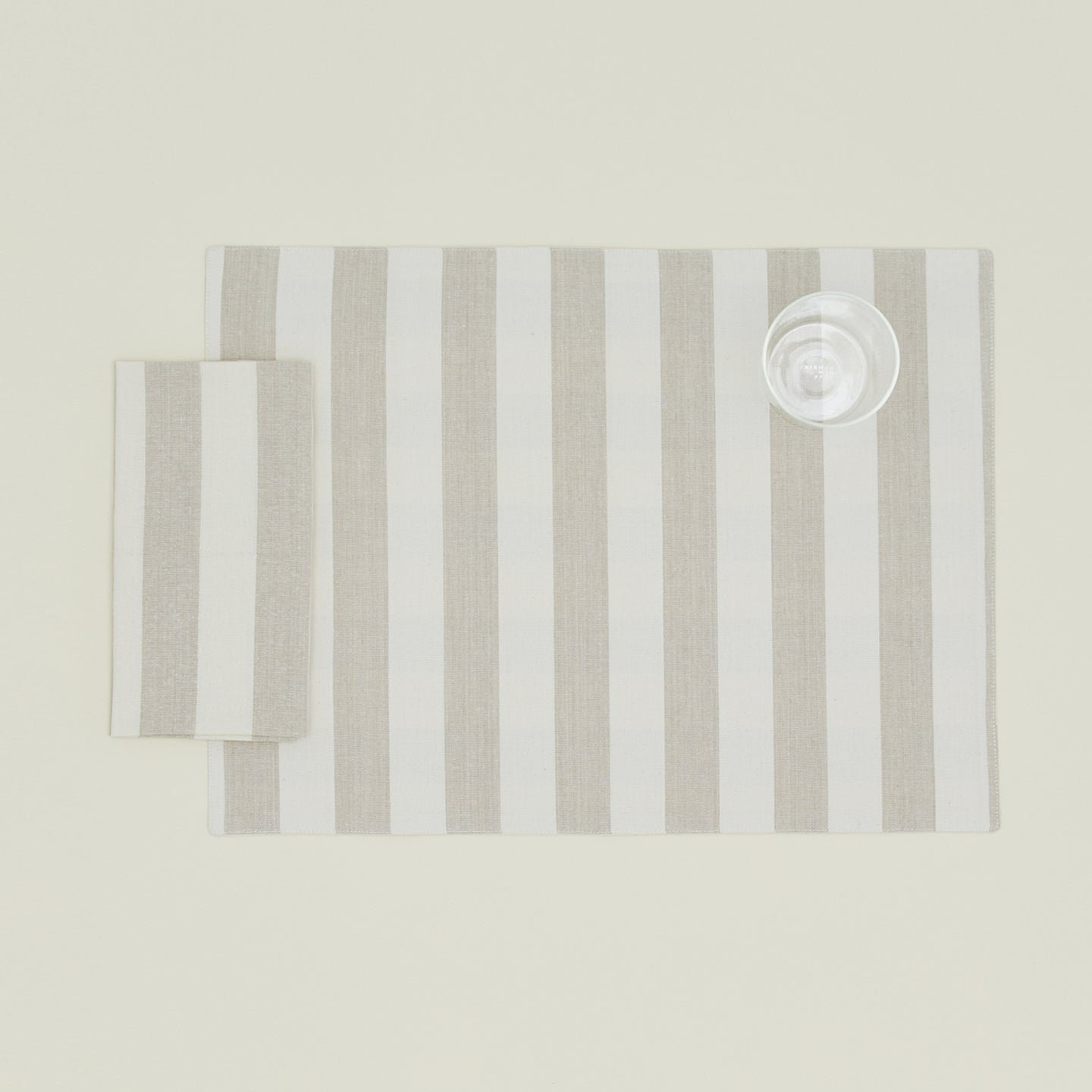 Essential Striped Dinner Napkin , Ivory/Flax