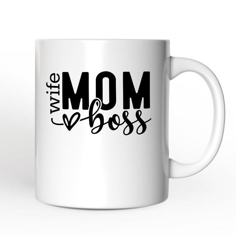 Tasse Wife Mom Boss, cadeau personnalisé pour les mères avec nom personnalisé