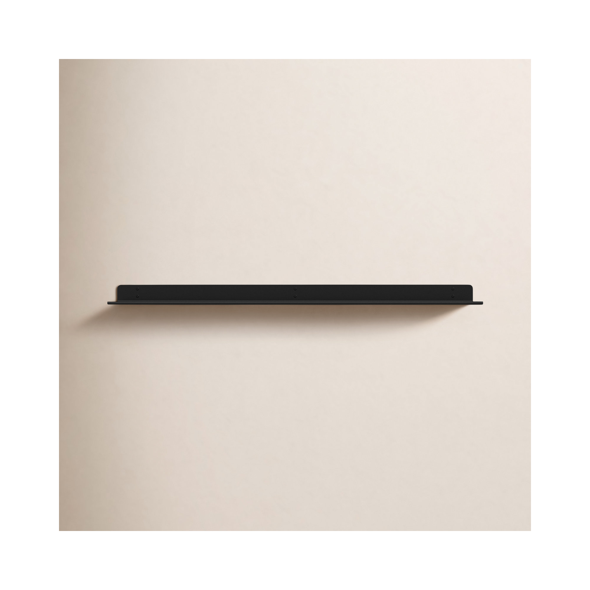 Maja Metal Wall Mounted Floating Display Shelf, Black, 2" H x 36" W x 6" D