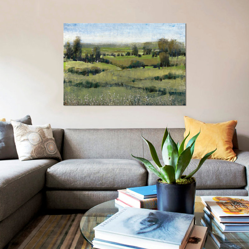 « matinée horizon ii », impression sur toile, H 26 po x l 40 po x P 1,5 po, Pas de tapis, Toile tendue