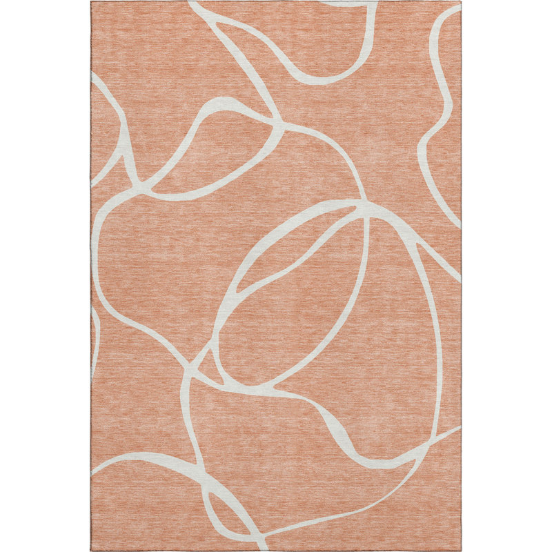 Premium Machine Washable Corum AMF999 Swirls Rug, Rectangle 5' x 7'6"