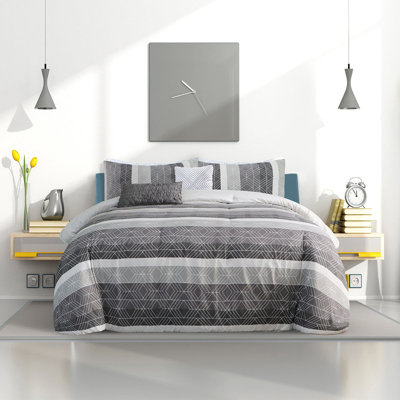 Ensemble d'édredon réversible en microfibre 5 pièces Dumal