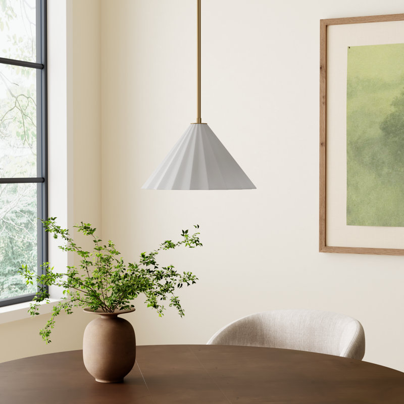 Yuridia 1 - Light Single Pendant, 8.25"H x 13.62"W x 13.62"D, Aged Brass