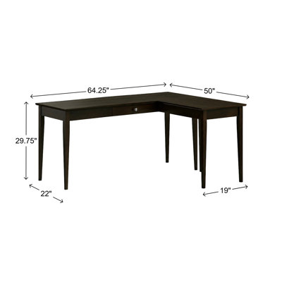 Malani American Built Solid Wood Writer's L-Shape Desk