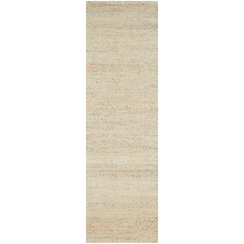 Tapis beige à motif géométrique tissé à plat à la main Chester, Tapis de couloir 2 pi 6 po x 10 pi