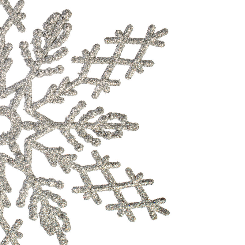 Ornement en forme de flocon de neige scintillant, Moka, H 8 po x l 8 po x P 0,5 po