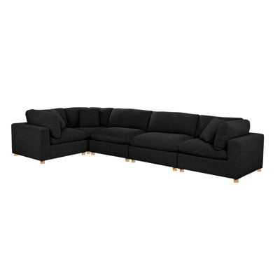 5-Piece Modular Sectional Set In Teddy Boucle Fabric