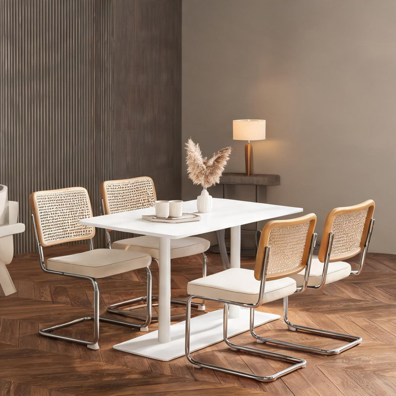 Ensemble de 4 chaises de salle à manger en velours à finition dorée, structure en acier chromé, style Mid-Century moderne, pour la cuisine ou le salon