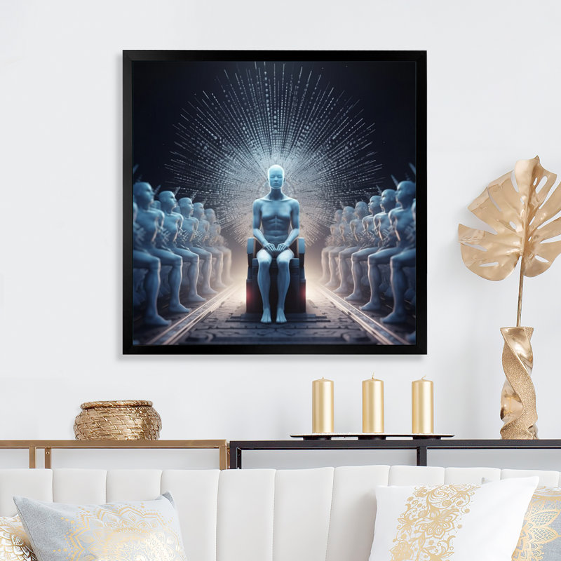 " AI Consciousness ", 24" H x 24" W x 1" D, Black Single Picture Framed