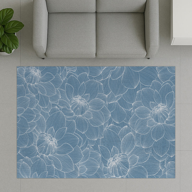 Floral Area Rug, Rectangle 90 x 150 cm