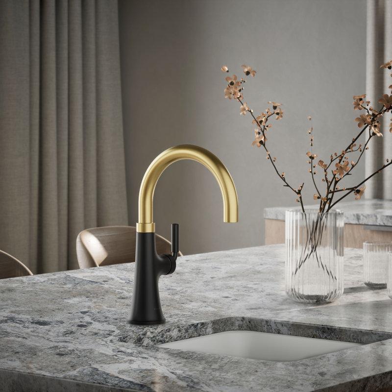 Tone Single-Handle Bar Sink Faucet, Matte Black/Brass