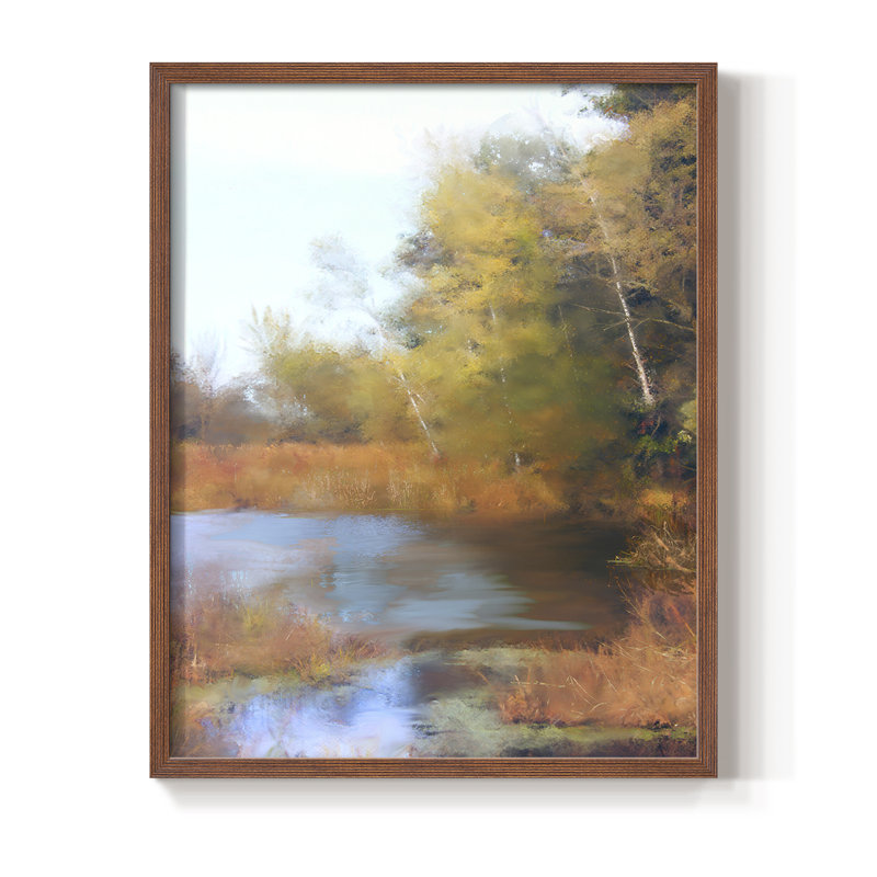 «River Scene I», reproduction encadrée - bois massif, Brun, H 10 po x l 8 po
