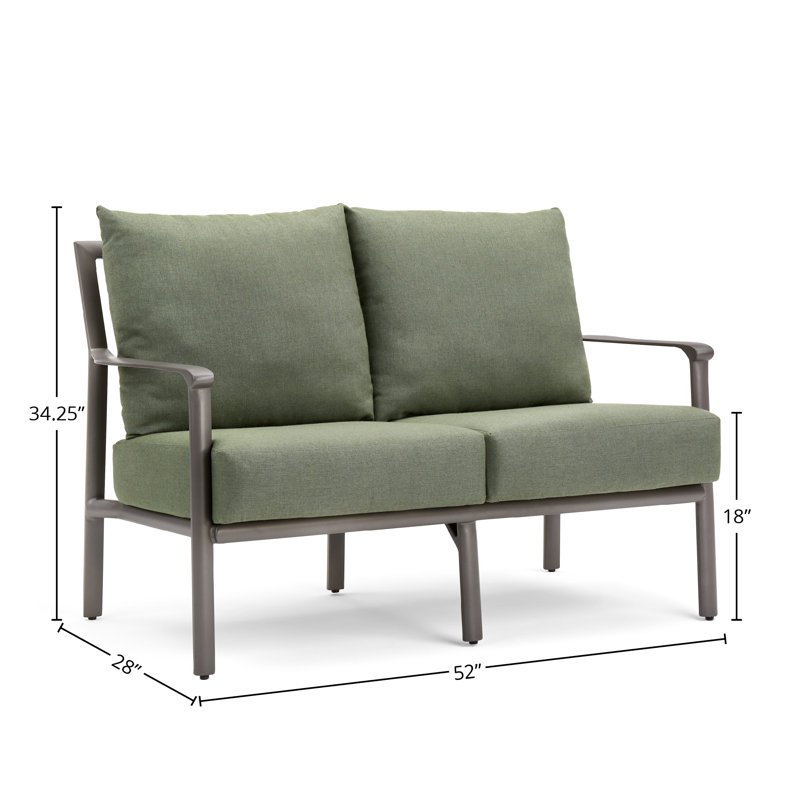 Outdoor 2 - Seat Loveseat, Green, Brown