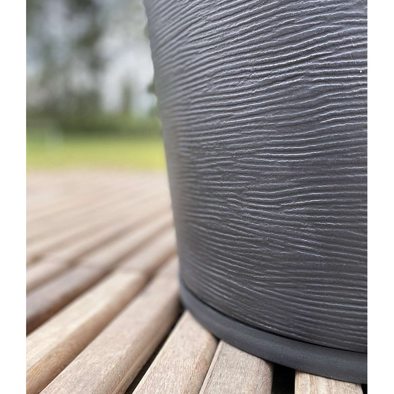 Genebra Pot Planter, Black, 13.78" H x 15.75" W x 15.75" D