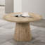 Table basse ronde de style contemporain avec base en piédestal en forme d'hévéa et structure en bois d'hévéa (seulement avec la table)-121085044