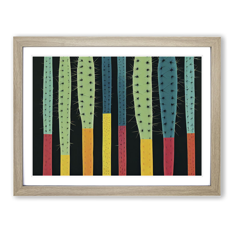 Abstract Cactus Vol.2 - Framed Print, 34cm H x 46cm W x 2cm D, Oak