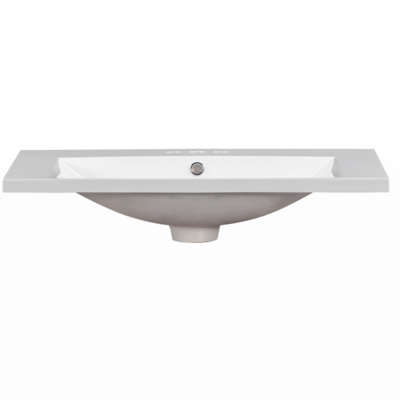 30" Single Bathroom Basin Sink, Vanity Top Only, 3-Faucet Holes, Resin