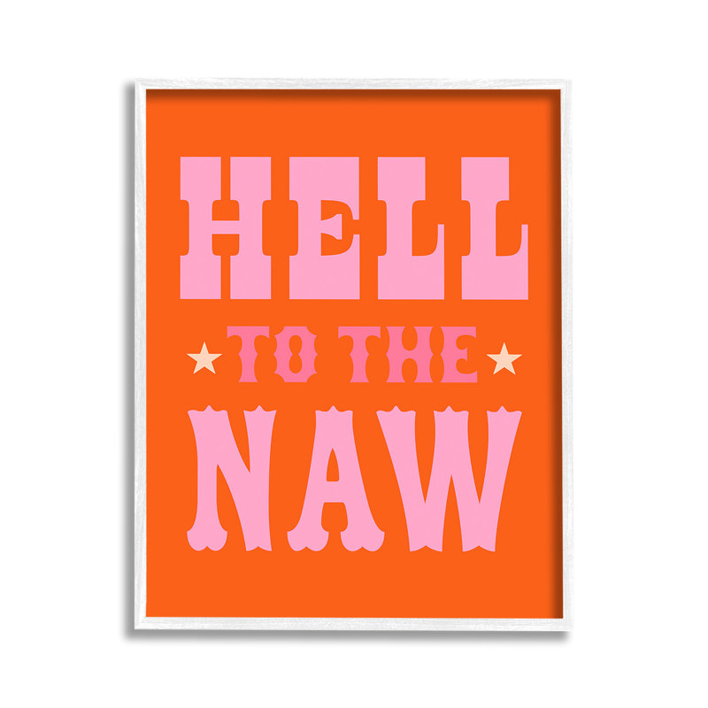 «Hell to the Naw», art de la giclée encadrée par Victoria Barnes, Giclée encadrée blanc bord de mer, H 14 po x l 11 po