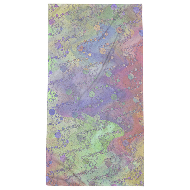 Serviette de bain Planets and Stars, Alternance de couleurs multicolores