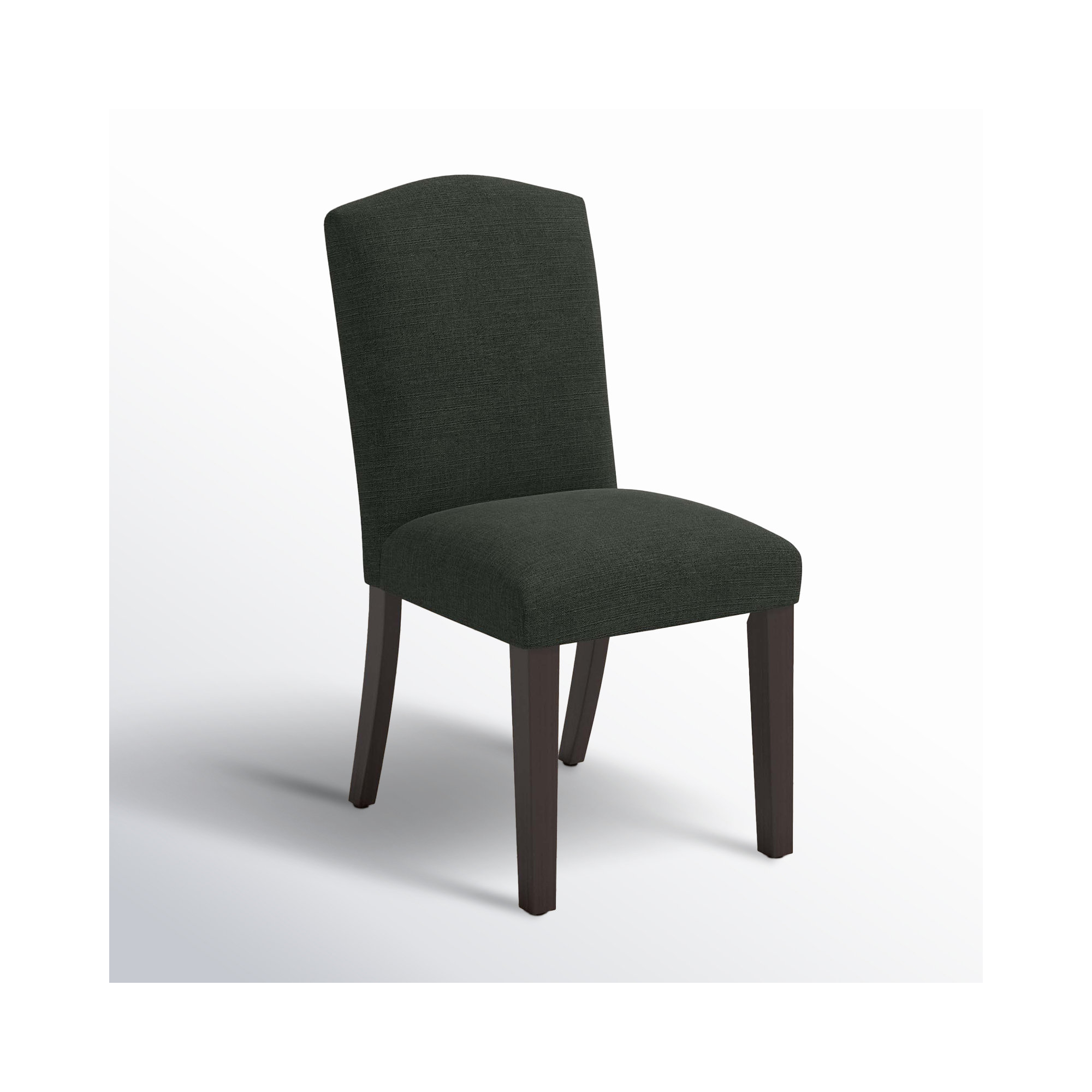 Estrela Upholstered Dining Chair, Classic Black Linen, Espresso